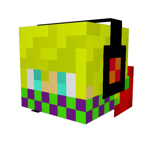 DeadaMaul Minecraft avatar head, 3D render