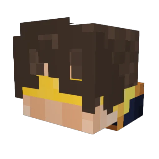 Deadliii Minecraft avatar head, 3D render