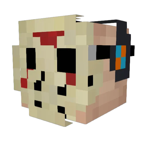 DeadlineGreen Minecraft avatar head, 3D render
