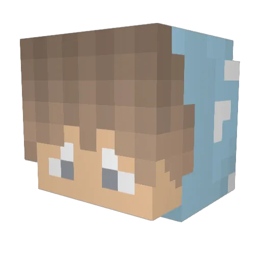 DeadlyDevTV Minecraft avatar head, 3D render