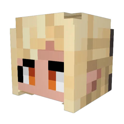 DeadlyDiabetus Minecraft avatar head, 3D render