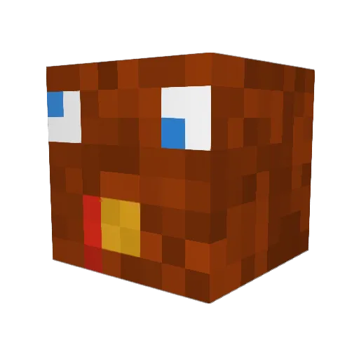 DeadlyDude77 Minecraft avatar head, 3D render