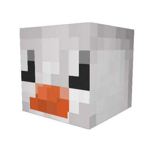 DeadlyGeese Minecraft avatar head, 3D render