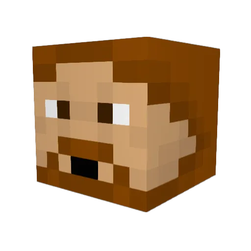 DeadlyGenga Minecraft avatar head, 3D render