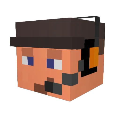 DeadlyHeavy Minecraft avatar head, 3D render