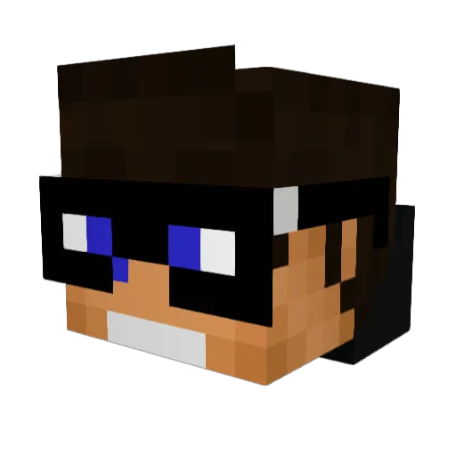 DeadlyHit Minecraft avatar head, 3D render
