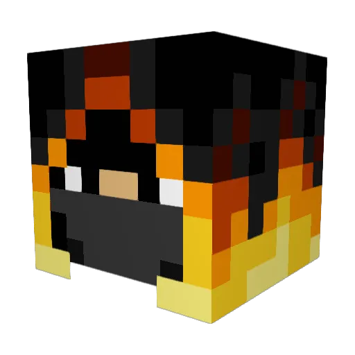 DeadlyKing57 Minecraft avatar head, 3D render