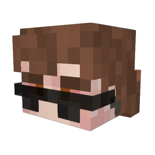 DeadlyMavi Minecraft avatar head, 3D render