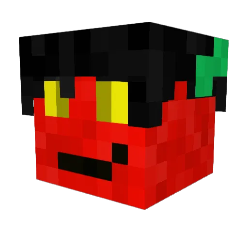 DeadlyMon Minecraft avatar head, 3D render