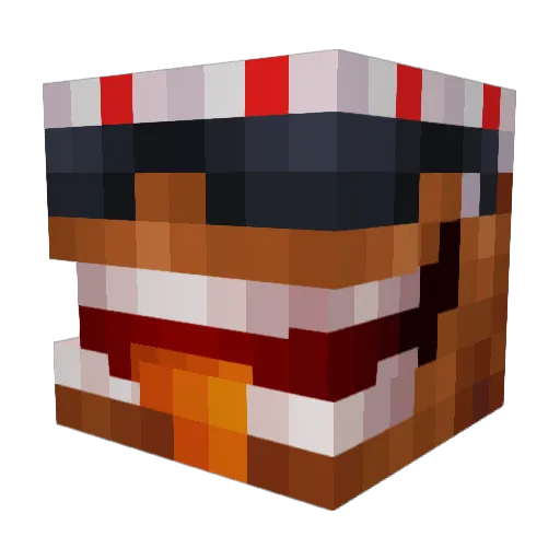 DeadlyMuffins Minecraft avatar head, 3D render