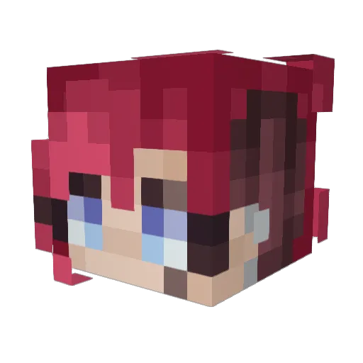 DeadlyOrphan8 Minecraft avatar head, 3D render