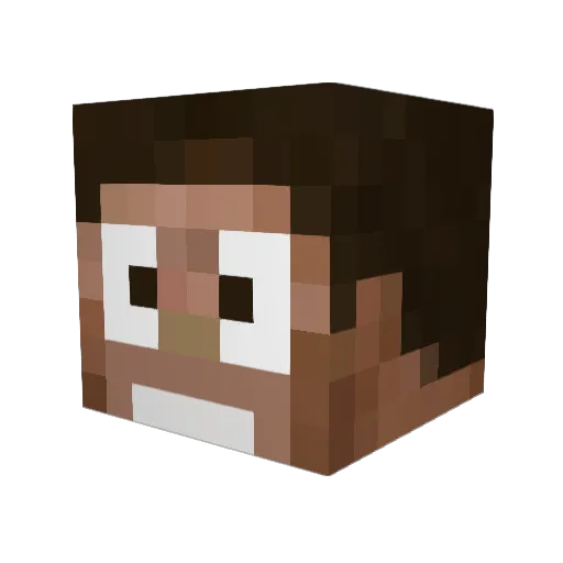 DeadlyPP Minecraft avatar head, 3D render