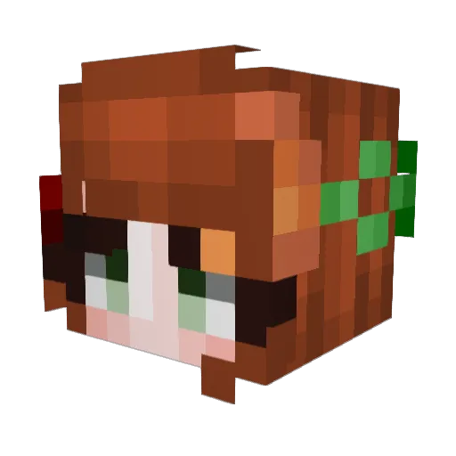 DeadlyRoze Minecraft avatar head, 3D render
