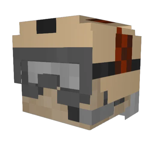 DeadlyUncle1 Minecraft avatar head, 3D render