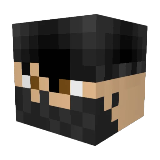 Deadmi Minecraft avatar head, 3D render