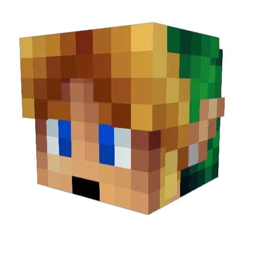 Deadplayah Minecraft avatar head, 3D render