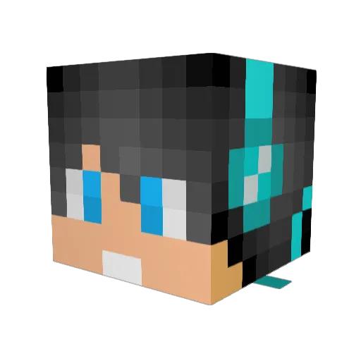 Deadpoo1106 Minecraft avatar head, 3D render