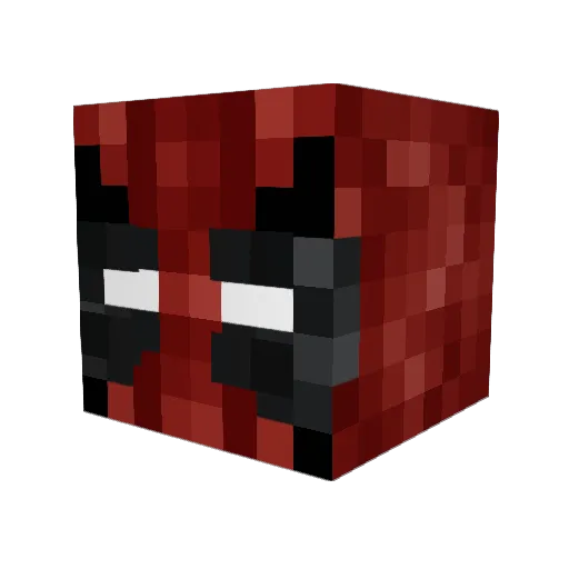 Deadpool04 Minecraft avatar head, 3D render