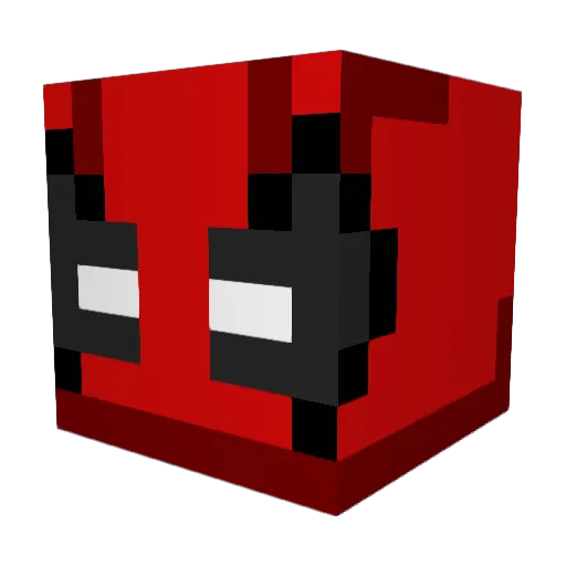 Deadpool824 Minecraft avatar head, 3D render