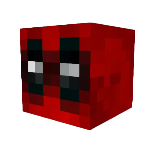 DeadpoolChu Minecraft avatar head, 3D render