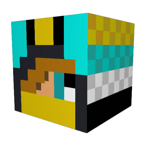 Deadrin22 Minecraft avatar head, 3D render