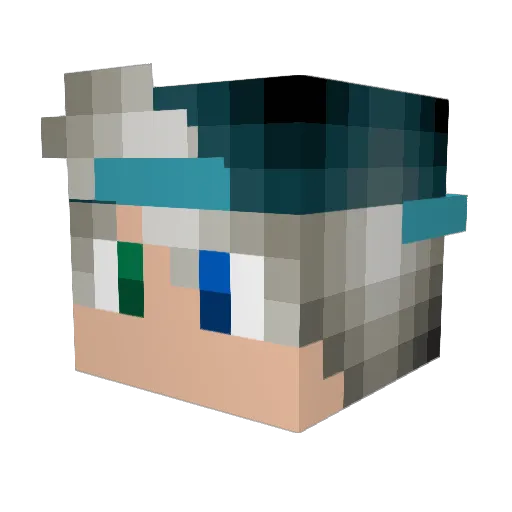 DeafTurtle21 Minecraft avatar head, 3D render