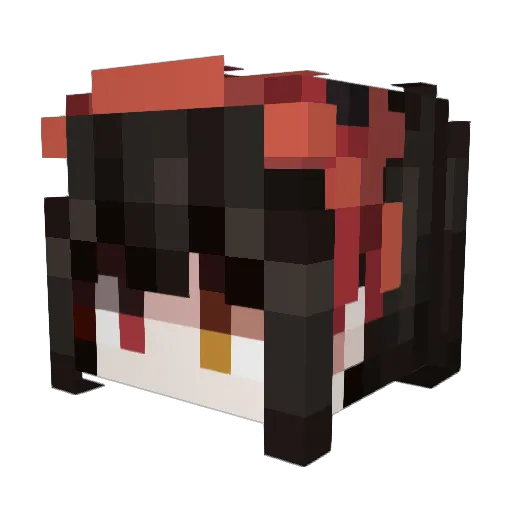 Deafinhu Minecraft avatar head, 3D render