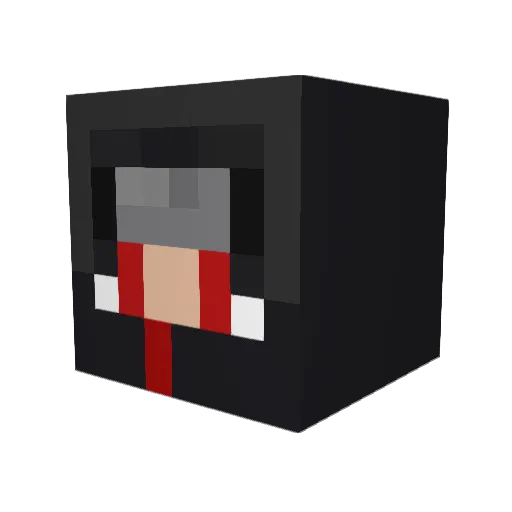 Deafity Minecraft avatar head, 3D render