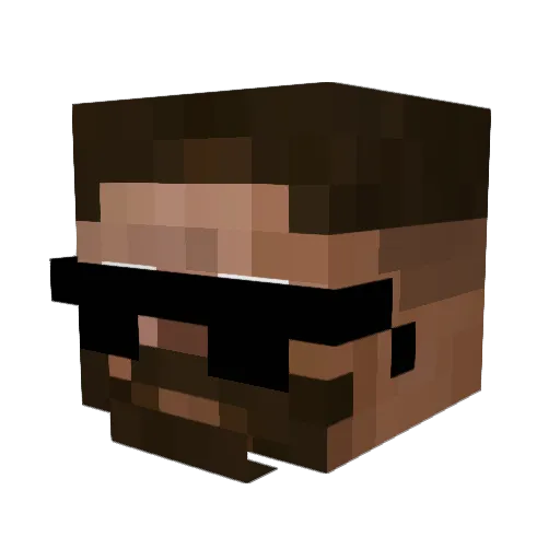 Deafying Minecraft avatar head, 3D render