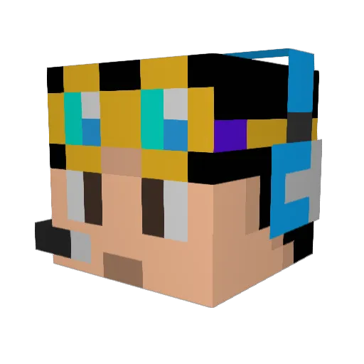Deal15 Minecraft avatar head, 3D render