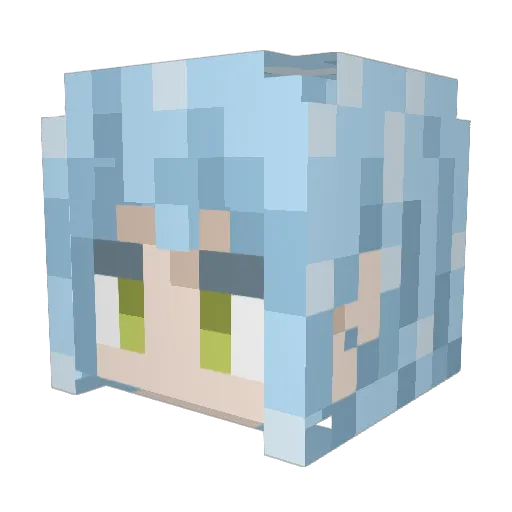Dealthy Minecraft avatar head, 3D render