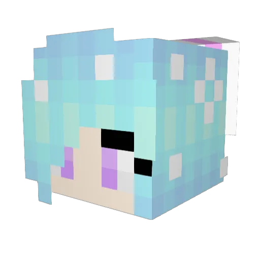 Deamafreya Minecraft avatar head, 3D render