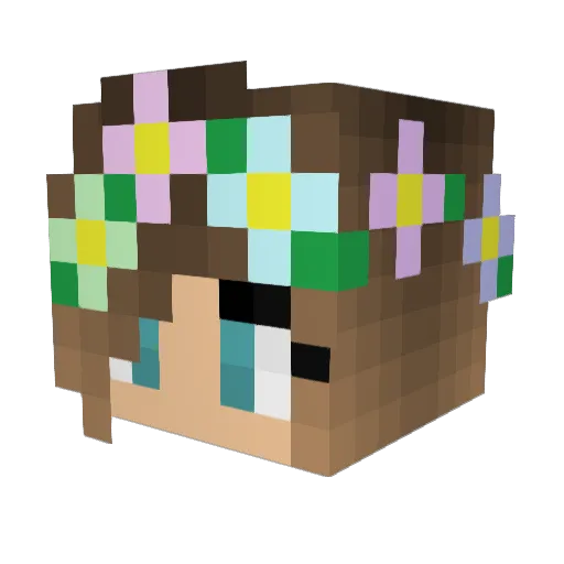Deananana Minecraft avatar head, 3D render