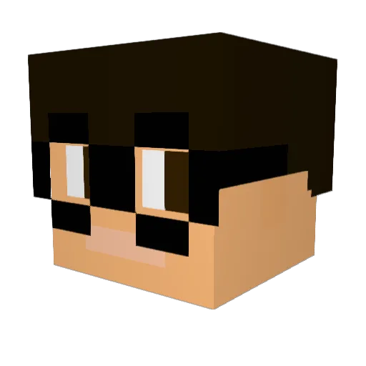 Deandinoo Minecraft avatar head, 3D render
