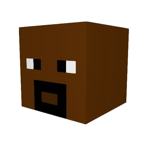 Deanhen Minecraft avatar head, 3D render