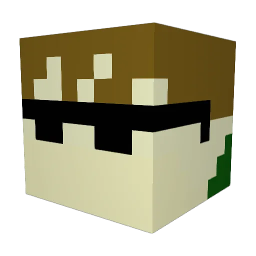 Deanovik Minecraft avatar head, 3D render