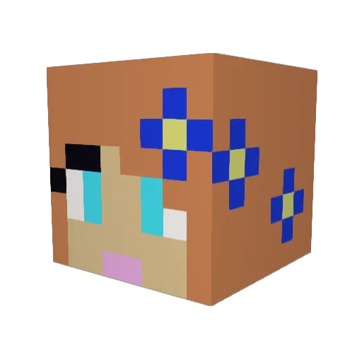 Deanowizard Minecraft avatar head, 3D render