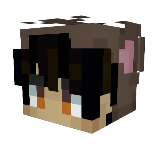 Dearky Minecraft avatar head, 3D render
