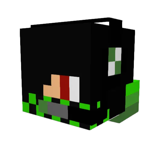 DeathArning Minecraft avatar head, 3D render