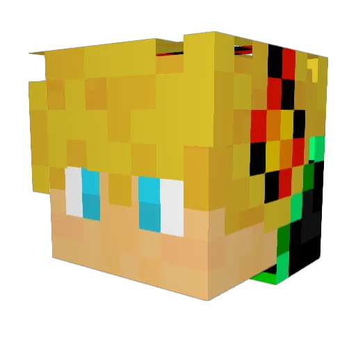 DeathBomb_27 Minecraft avatar head, 3D render