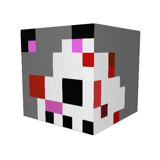 DeathCat64 Minecraft avatar head, 3D render