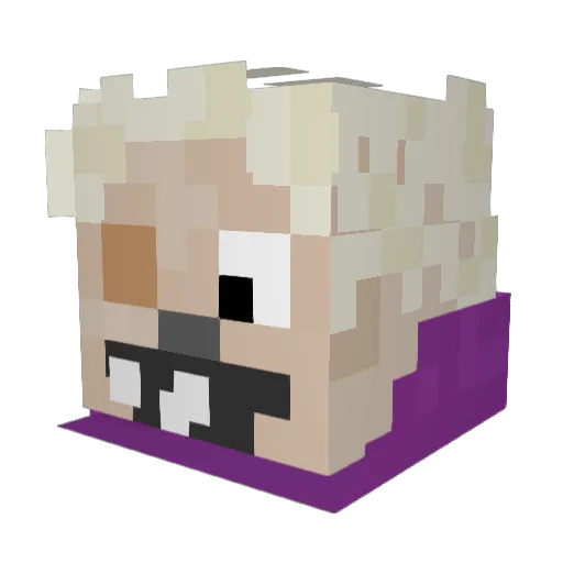 DeathFan Minecraft avatar head, 3D render