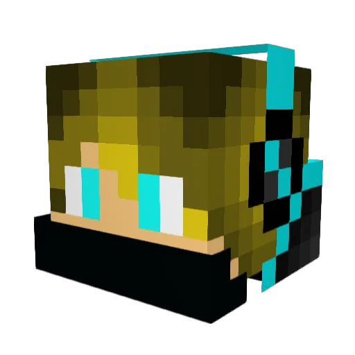 DeathFate2 Minecraft avatar head, 3D render