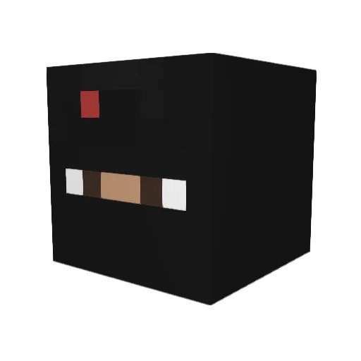 DeathFinish Minecraft avatar head, 3D render