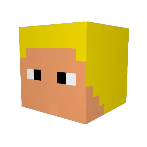DeathFrappe Minecraft avatar head, 3D render