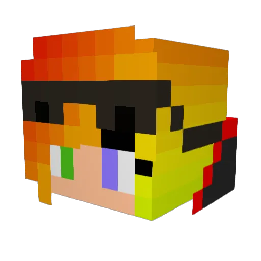DeathHasKilled Minecraft avatar head, 3D render