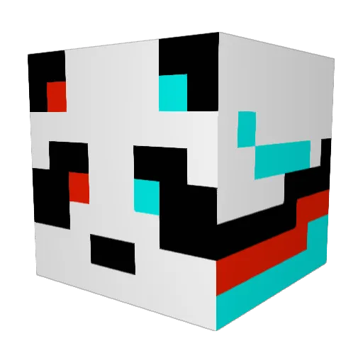 DeathHunter06 Minecraft avatar head, 3D render
