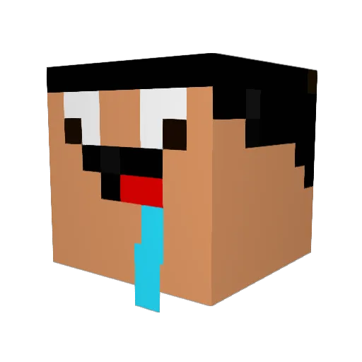 DeathMachine411 Minecraft avatar head, 3D render