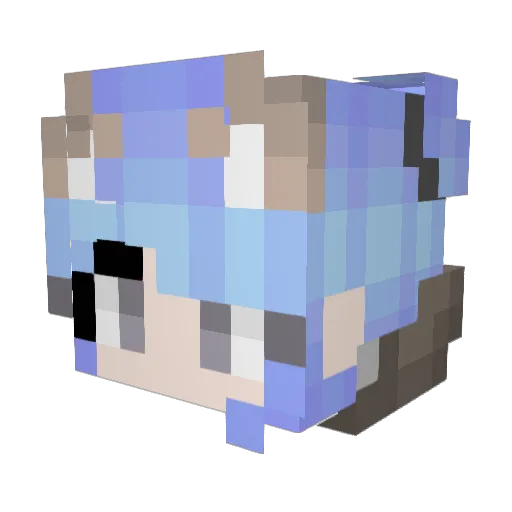 DeathMochi Minecraft avatar head, 3D render