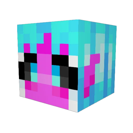 DeathNuggies Minecraft avatar head, 3D render